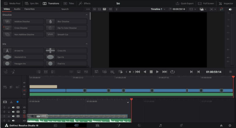 Videobewerking editing DaVinci Resolve
